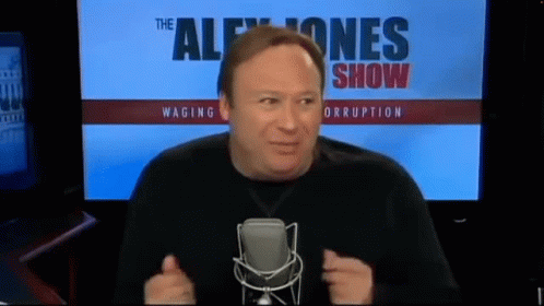 Man at Alex Jones Show Screen