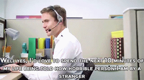 Man At Call Centre Job GIF