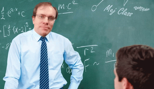 Man at Chalkboard With Word Dale