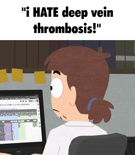 Man At Computer Saying I Hate Deep Vein Thrombosis GIF