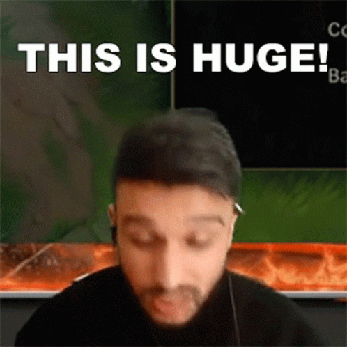 Man at Computer Saying This Is Huge