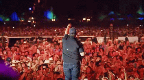 Man At Concert Holding Microphone GIF
