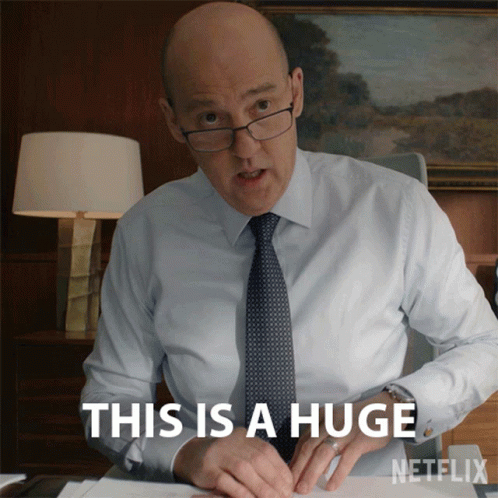 Man At Desk Saying This Is A Huge GIF
