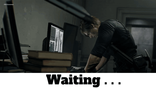 Man at Desk Waiting