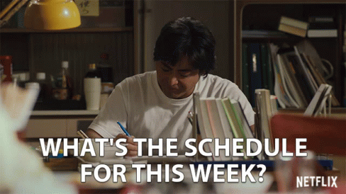 Man At Desk What's the Schedule for This Week