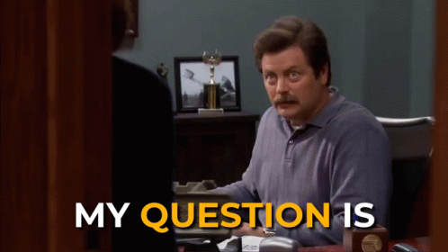 Man At Desk With Screen Saying My Question Is GIF