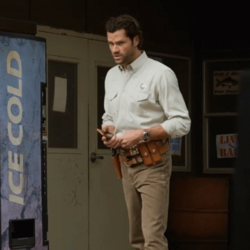 Man At Ice Cold Vending Machine GIF