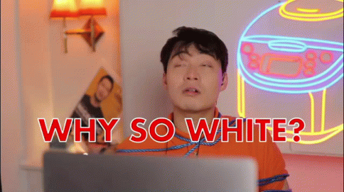 Man At Laptop Saying Why So White GIF