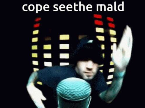 Man At Microphone Cope Seethe Mald GIF