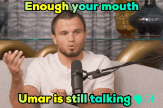 Man at Microphone Enough Your Mouth Umar Still Talking