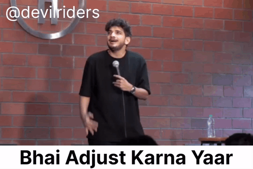 Man at Microphone Saying Bhai Adjust Karna Yaar