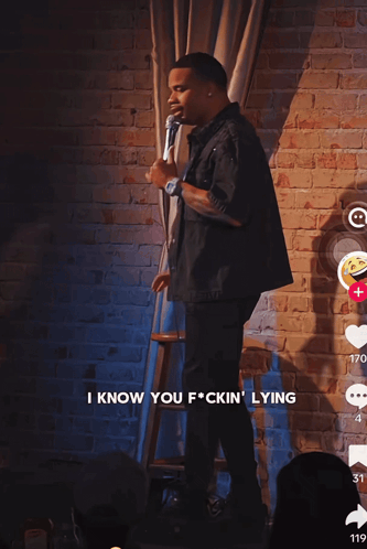 Man at Microphone Saying I Know You F*ck Lying