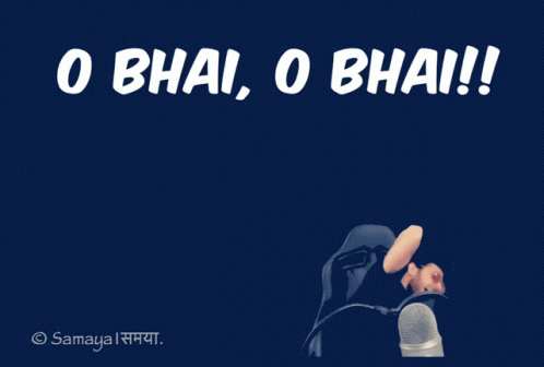 Man At Microphone Saying O Bhai O Bhai GIF