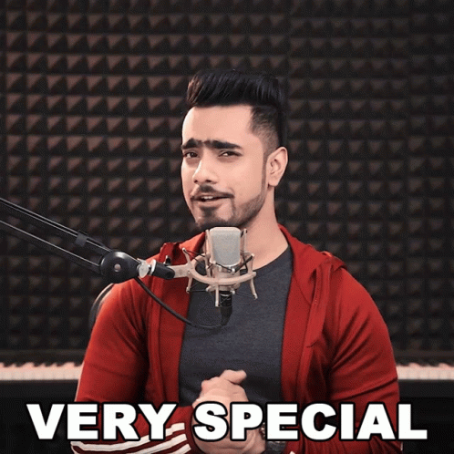 Man at Microphone Saying Very Special
