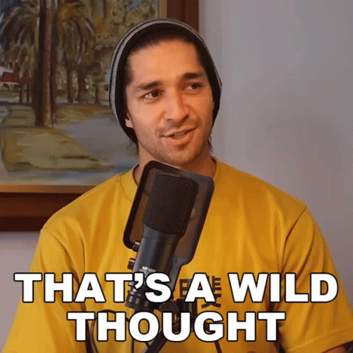 Man at Microphone Saying Wild Thought