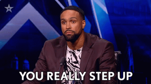 Man at Microphone Saying You Really Step Up