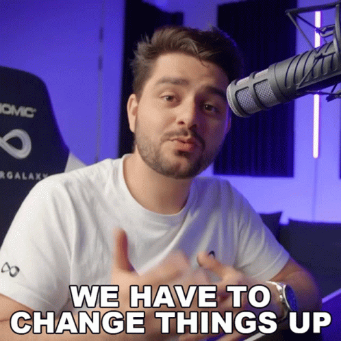 Man at Microphone We Have to Change Things Up