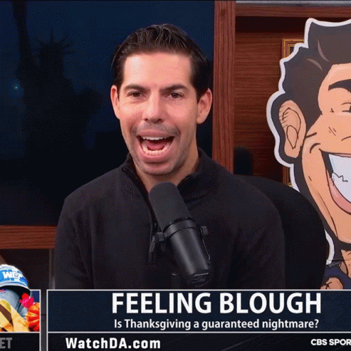 Man at Microphone With Feeling Bough