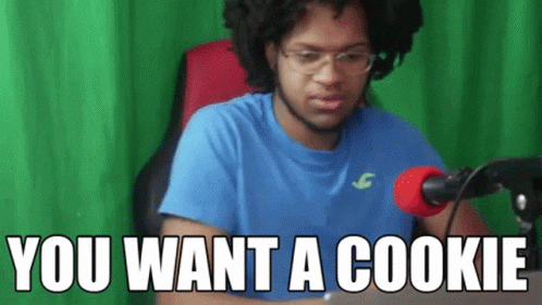 Man at Microphone You Want a Cookie