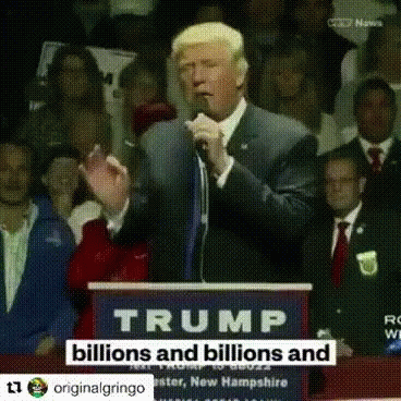 Man At Podium Saying Trump Billions And Billions GIF