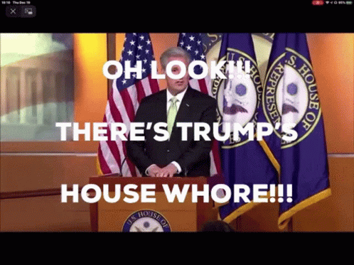 Man at Podium Says Oh Look There S Trump S House Whore