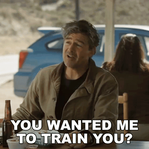 Man At Table Says You Wanted Me To Train You GIF