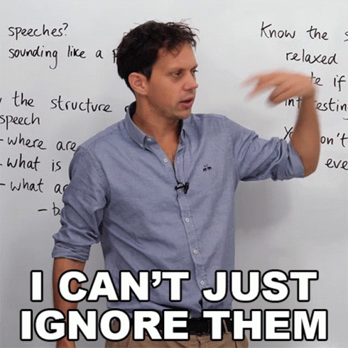 Man At Whiteboard Saying I Can't Just Ignore Them GIF