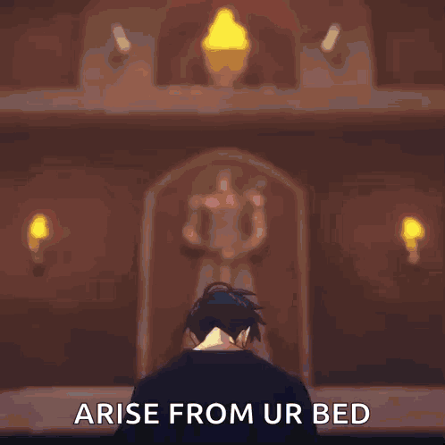 Man Before Blue Object Arise From Ur Bed