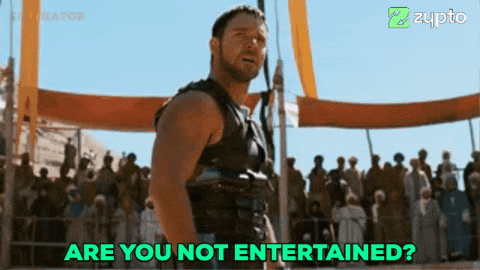 Man Before Crowd Are You Not Entertained GIF