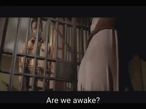 Man Behind Bars Jail Cell Are We Awake