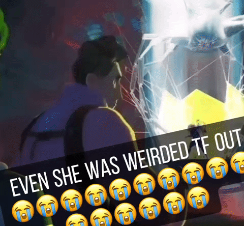 Man Behind Broken Glass Captioned Even She Was Weirded Out