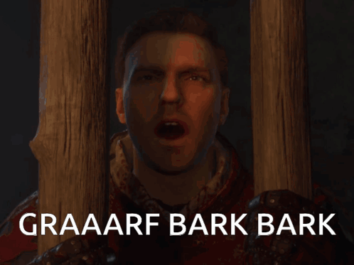 Man Behind Fence Saying Graaarf Bark Bark