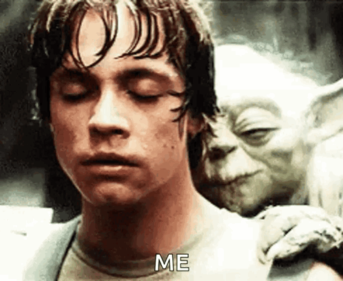 Man Being Comforted By Yoda GIF