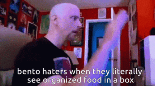 Man Bento Haters When They Literally See Organized Food In Box GIF