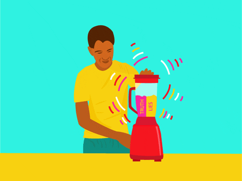 Man Blending Truth And Lies GIF