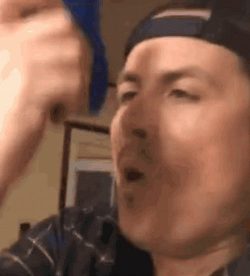 Man Blow His Nintendo Tape GIF