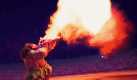 Man Blowing Fire