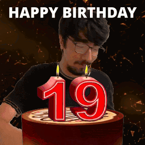 Man Blowing Out 19 Candles