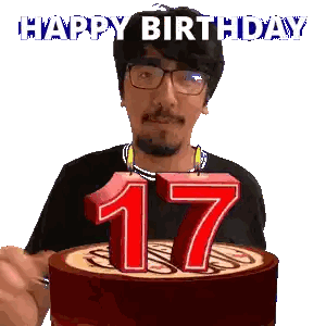 Man Blowing Out Birthday Candle