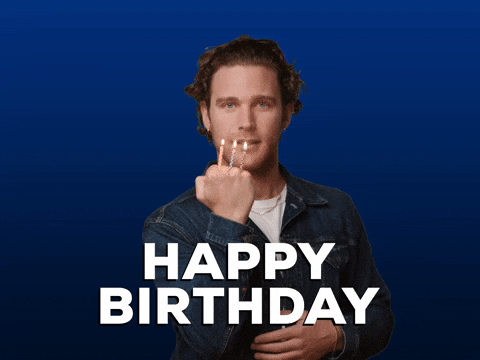 Man Blowing Three Birthday Candles GIF