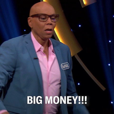 Man Blue Suit Pink Shirt Says Big Money GIF