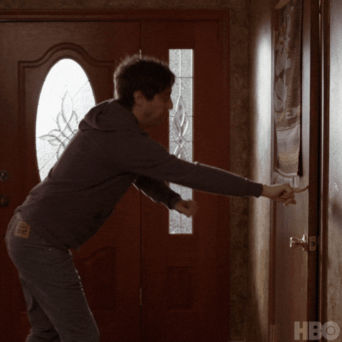 Man Breaking The Door By His Body GIF