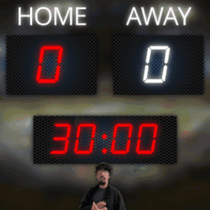 Man By Scoreboard Home 0 Away 0 GIF
