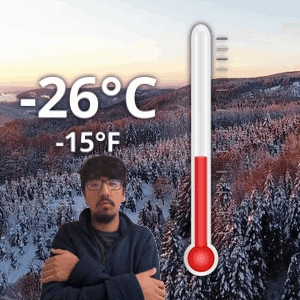 Man By Thermometer -26 Celsius GIF