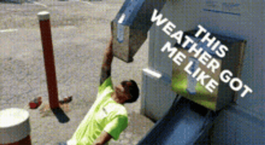 Man Can't Bear Hot Weather Get Himself Wet GIF
