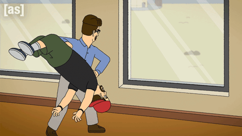 Man Carrying Another Man Saying As