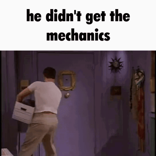 Man Carrying Box He Didn't Get The Mechanics GIF