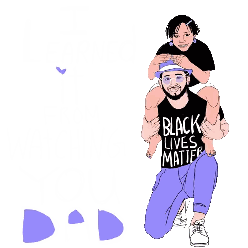 Man Carrying Girl with Black Lives Matter Shirt