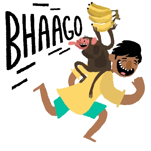Man Carrying Monkey Bheaago