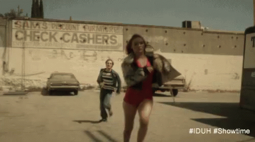 Man Chase Thief Woman GIF